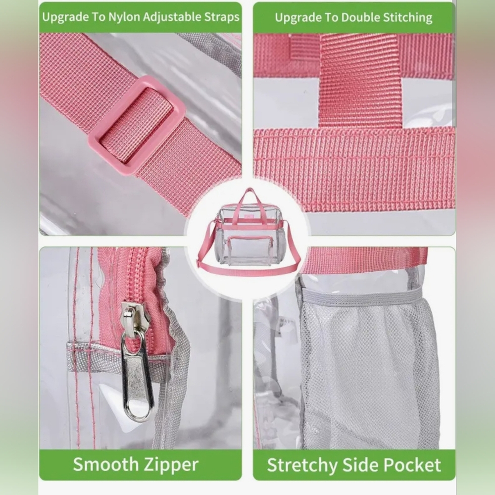 Maytree Pink Transparent Women Stadium Bag NWOT - Picture 8 of 10
